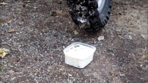 Potato Salad Gets Crushed under Dirt Bike and Rubber Boots