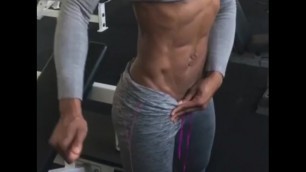 Ripped Girl Abs and Obliques Flex