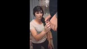 Crossdresser Takes a Load in the Face