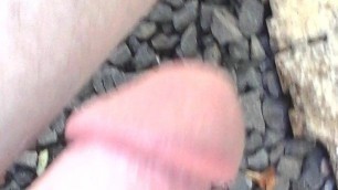 Shaved cock displayed outside for all that love my cock. thx