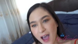 Hot and sexy babe Jasmine Wilde sucks mean Asian cock and talks dirty