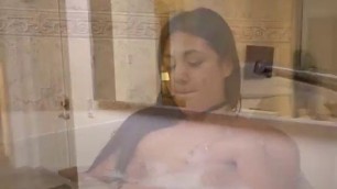 Teen Lexy Bandera Sneaks In Bathtub For Driver