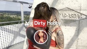 MyDirtyHobby - Cameraman Fucks Gorgeous Sexyrachel846 & her Stunning Friend on Top of a Tower